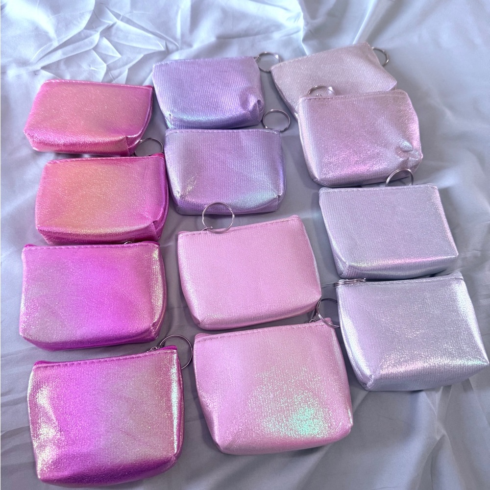 New Iridescent Pink Purple Women's silver change purses. 5 or 3 for 10